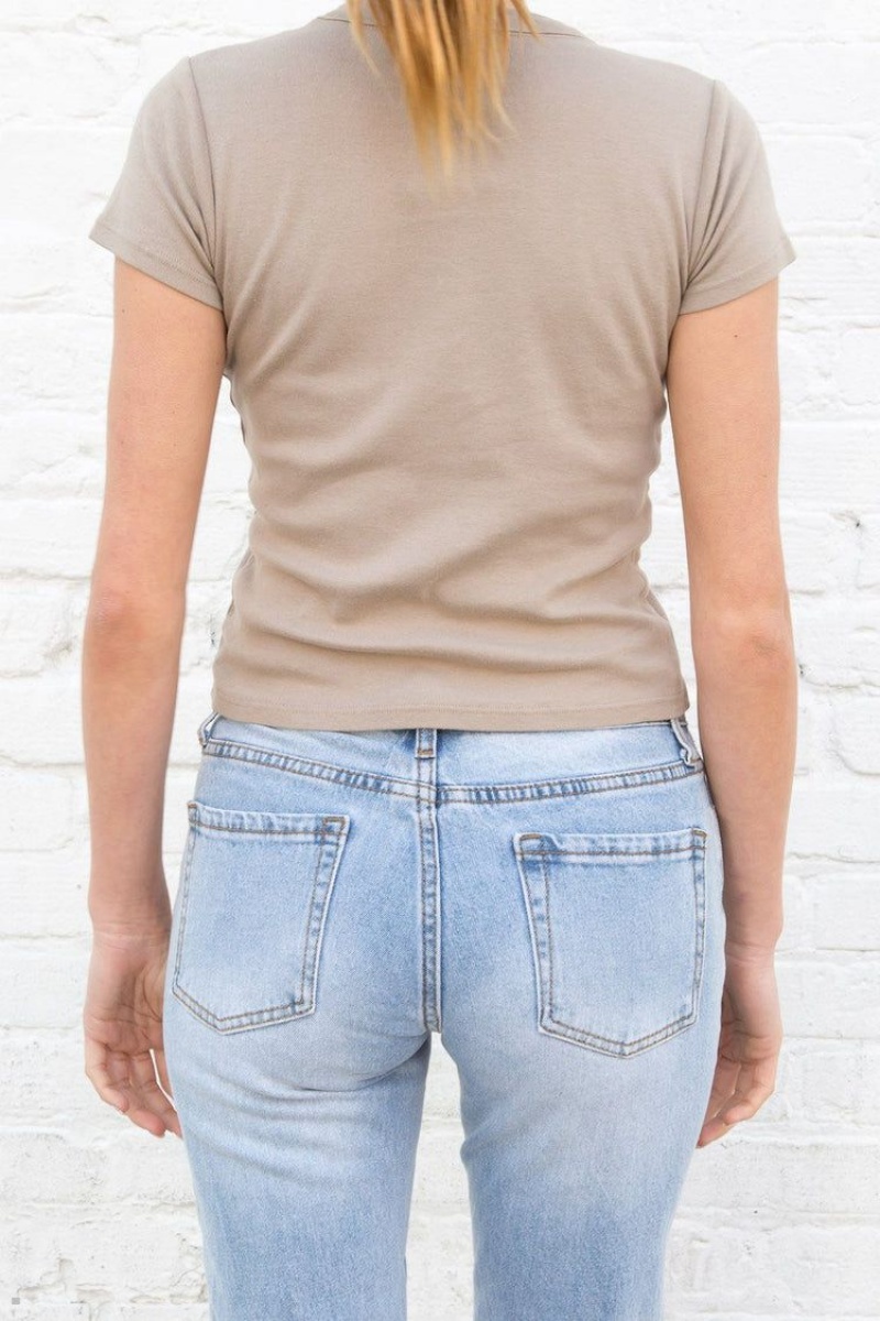 Hauts Brandy Melville Hailie Beige | VEN-01720277